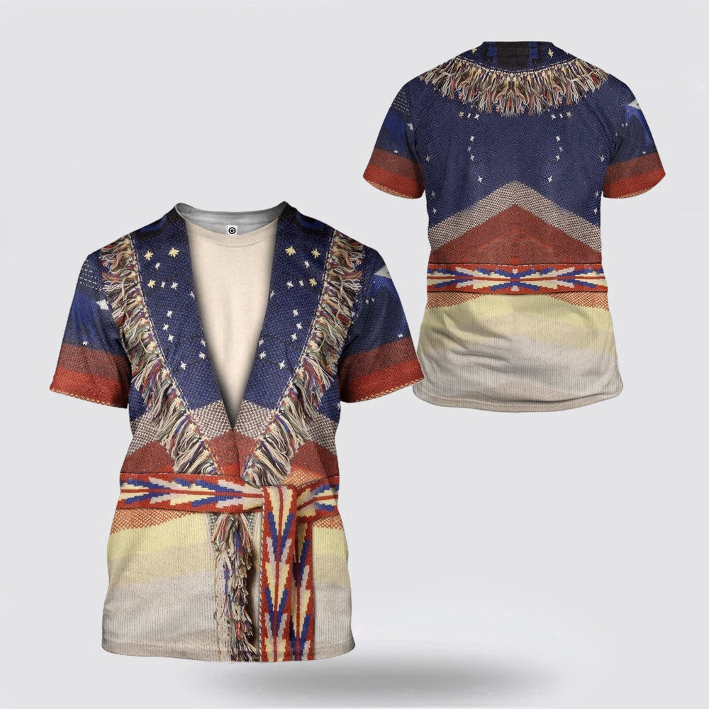 Native American T Shirt, Shirt Within Shirt Native American 3D All Over Printed T Shirt, Native American Graphic Tee For Men Women