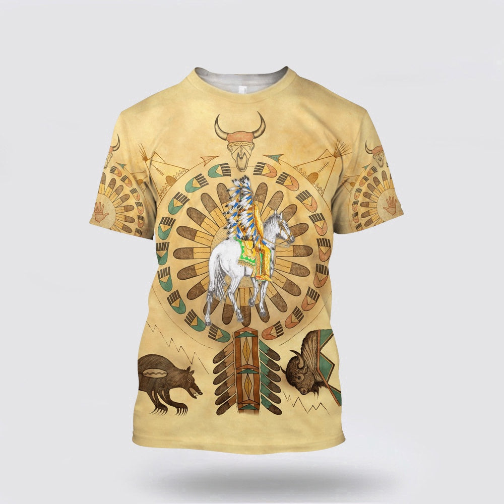 Native American T Shirt, Survival Native American 3D All Over Printed T Shirt, Native American Graphic Tee For Men Women