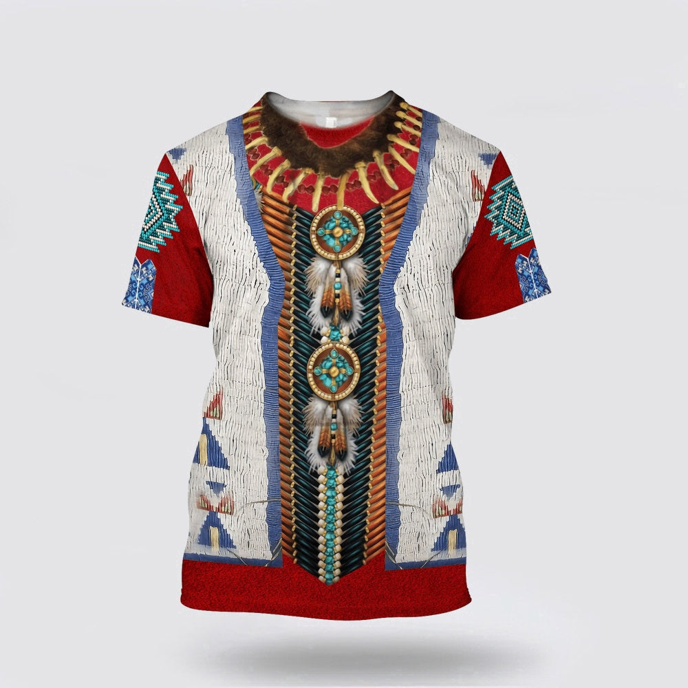 Native American T Shirt, Thanksgiving Native American 3D All Over Printed T Shirt, Native American Graphic Tee For Men Women