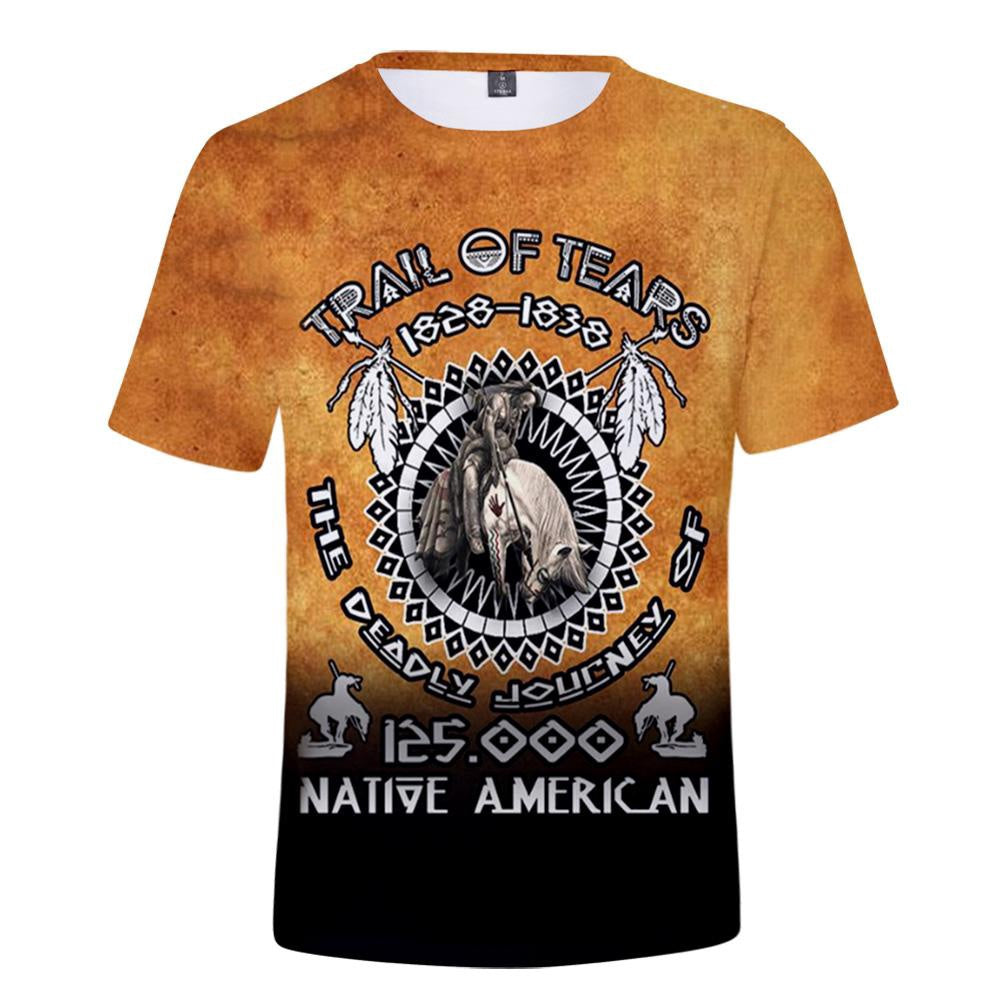 Native American T Shirt, The End Of The Trail Native American 3D All Over Printed T Shirt, Native American Graphic Tee For Men Women