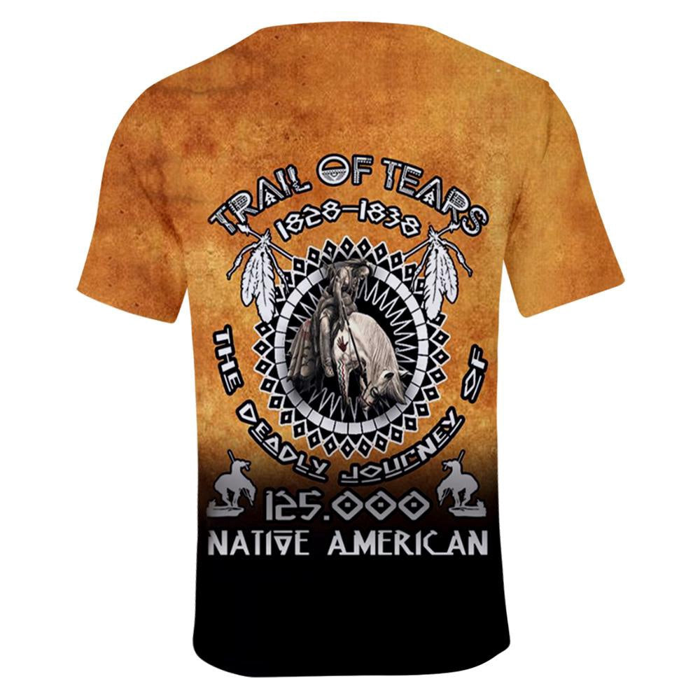 Native American T Shirt, The End Of The Trail Native American 3D All Over Printed T Shirt, Native American Graphic Tee For Men Women