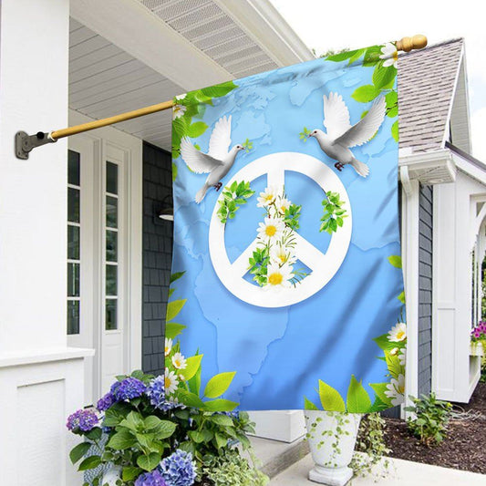 Peace Day Imagine All The People Living Life In Peace Flag, Peace House Flags, Christian Flag, Religious Flag, Christian Outdoor Decor