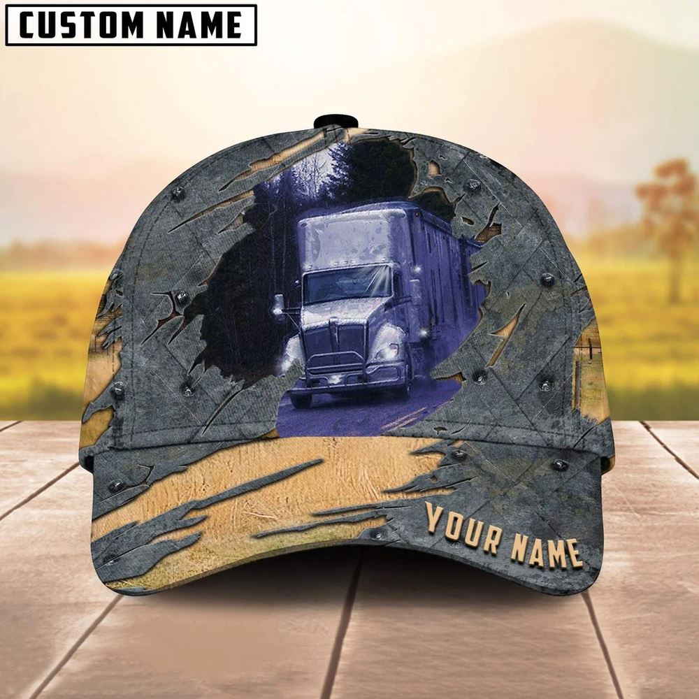 Personalized Name White Truck 02 Trucker Classic Cap 2024, Farm Cap, Farmer Baseball Cap, Cow Cap, Cow Gift, Farm Animal Hat