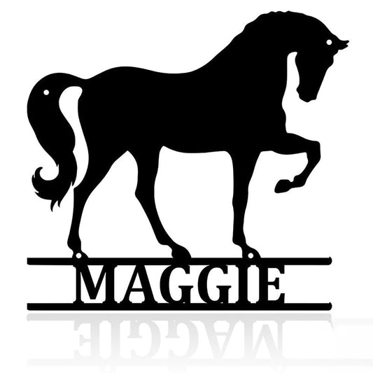 Personalized Standing Horse Customized Monogram, Farm Metal Sign, Horse Sign, Horse Metal Wall Art