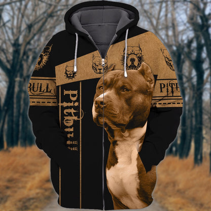 Pitbull All Over Print Hoodie, Dog Hoodie 3D, Dog Hoodies For Humans