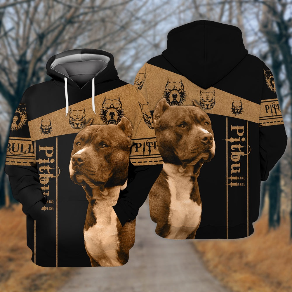 Pitbull All Over Print Hoodie, Dog Hoodie 3D, Dog Hoodies For Humans