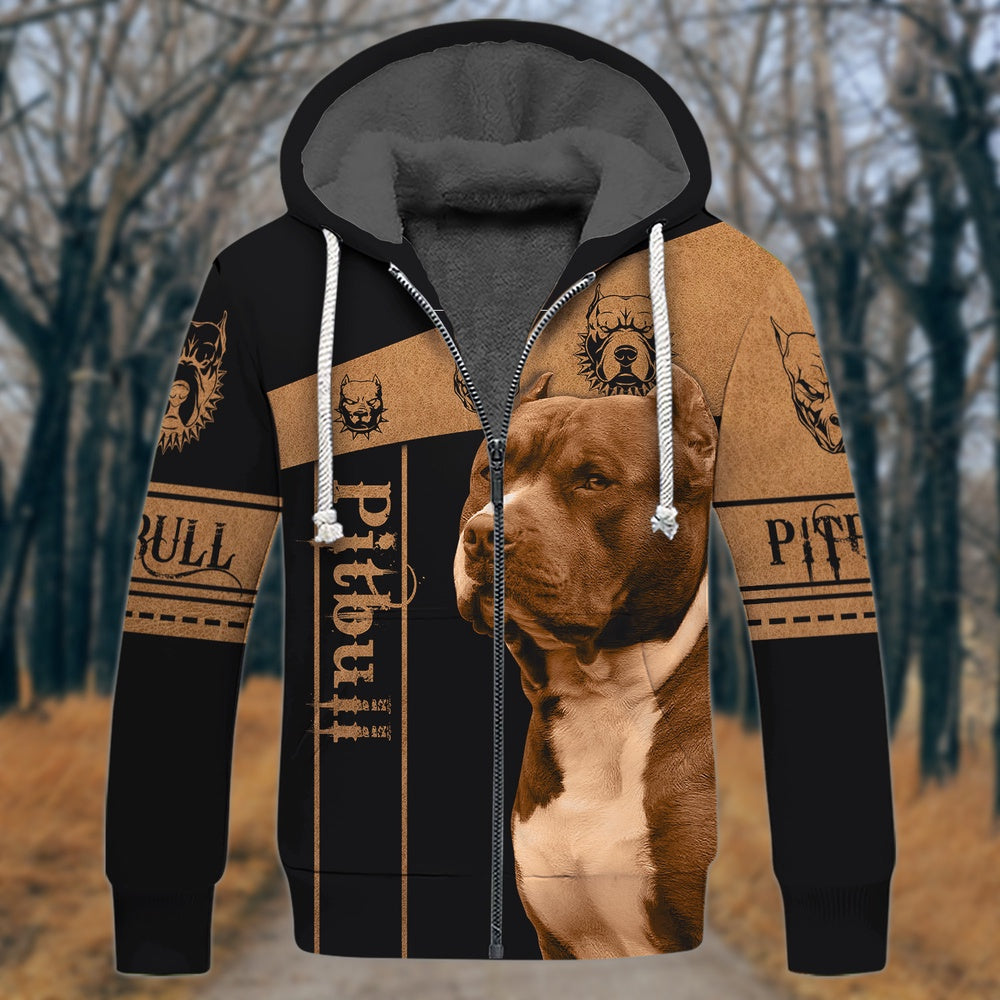 Pitbull All Over Print Hoodie, Dog Hoodie 3D, Dog Hoodies For Humans