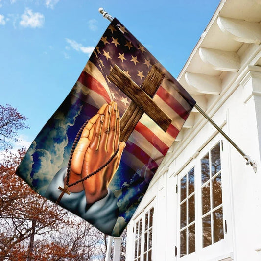 Prayer Han House Flags, Christian Flag, Religious Flag, Christian Outdoor Decor