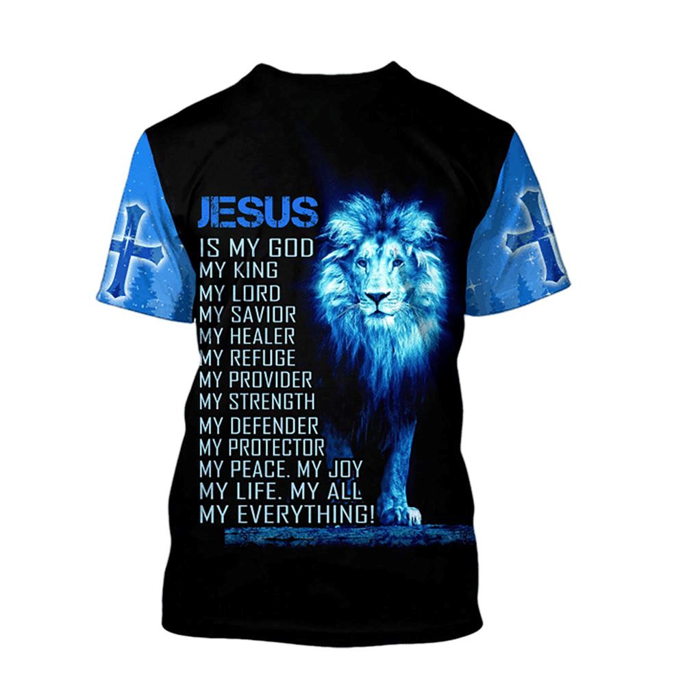 Premium Christian Jesus Lion Unisex All Over Print 3D T Shirt, Christian 3D T Shirt, Christian Gift, Christian T Shirt
