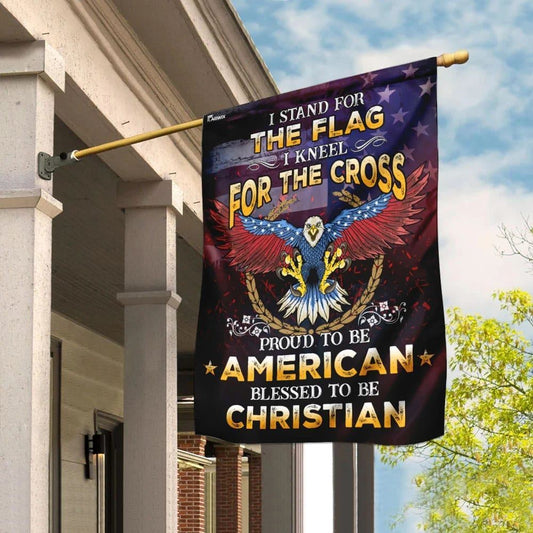 Proud To Be American Blessed To Be Christian House Flag, Outdoor Religious Flags, Christian Flag, Religious Flag, Christian Outdoor Decor