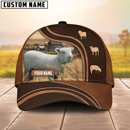 Southdown Sheep Customized Name Brown Cap, Farm Cap, Farmer Baseball Cap, Cow Cap, Cow Gift, Farm Animal Hat