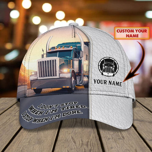 Trucker Don't Stop Customized Name 3D Cap, Farm Cap, Farmer Baseball Cap, Cow Cap, Cow Gift, Farm Animal Hat