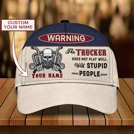 Trucker Warning Customized Name 3D Cap, Farm Cap, Farmer Baseball Cap, Cow Cap, Cow Gift, Farm Animal Hat