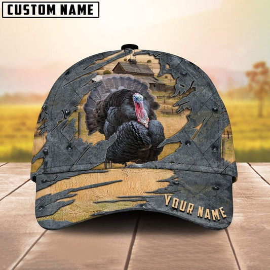 Turkey Customized Name Cap, Farm Cap, Farmer Baseball Cap, Cow Cap, Cow Gift, Farm Animal Hat