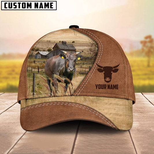 Wagyu Customized Name Brown Cap, Farm Cap, Farmer Baseball Cap, Cow Cap, Cow Gift, Farm Animal Hat