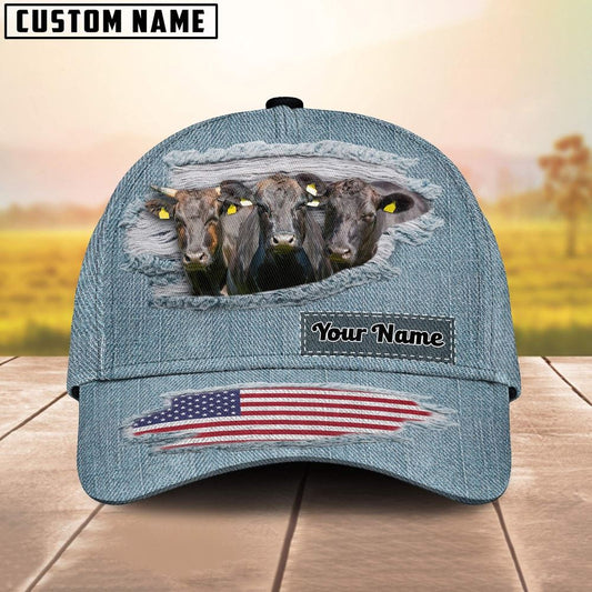 Wagyu Jeans Pattern Customized Name Cap, Farm Cap, Farmer Baseball Cap, Cow Cap, Cow Gift, Farm Animal Hat