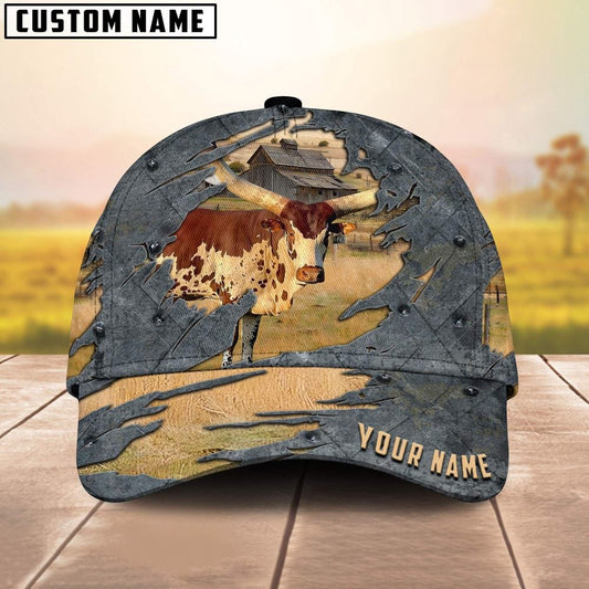 Watusi Customized Name Cap, Farm Cap, Farmer Baseball Cap, Cow Cap, Cow Gift, Farm Animal Hat