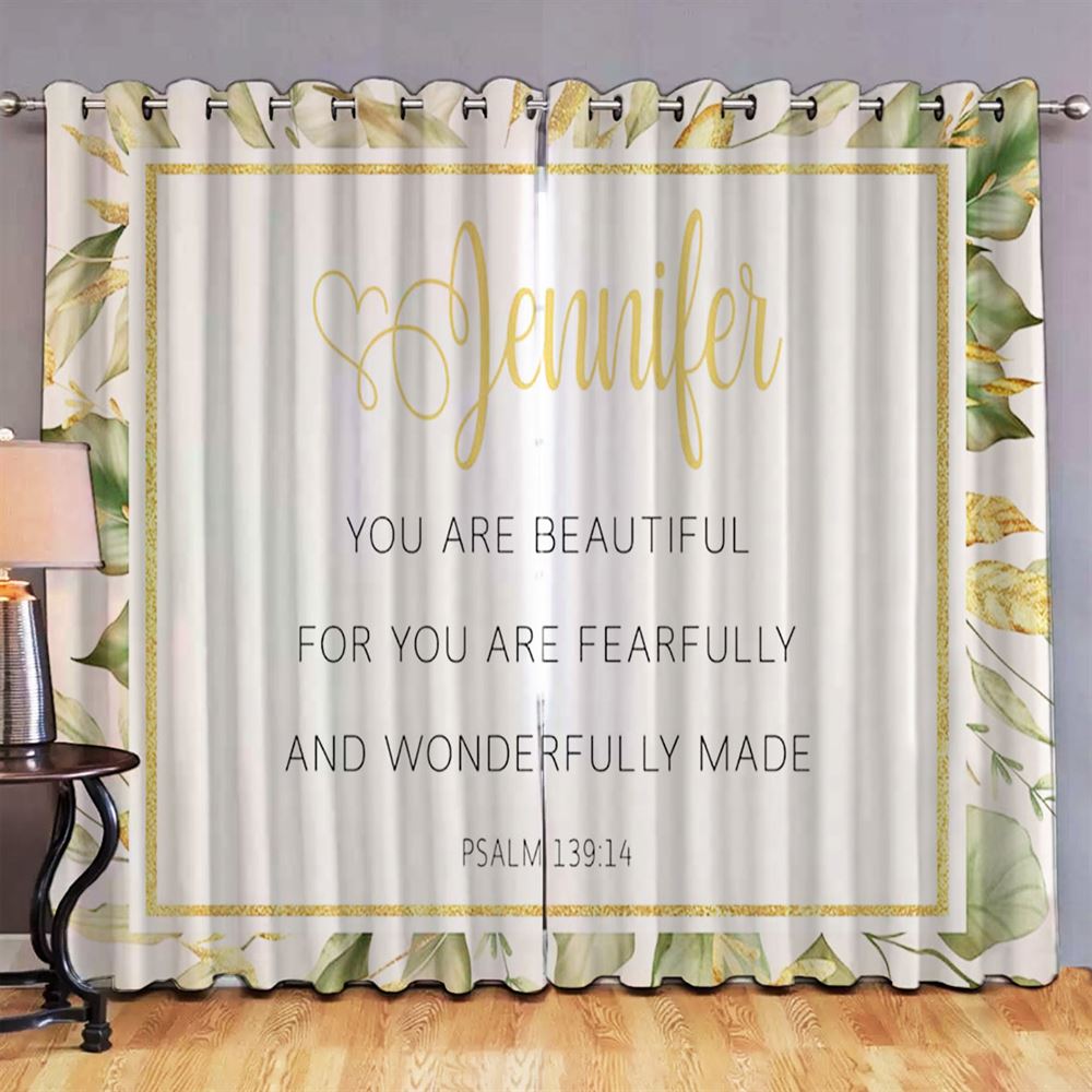 You Are Fearfully And Wonderfully Made Personalized Premium Window Curtain Premium Window Curtain, Christian Premium Window Curtain