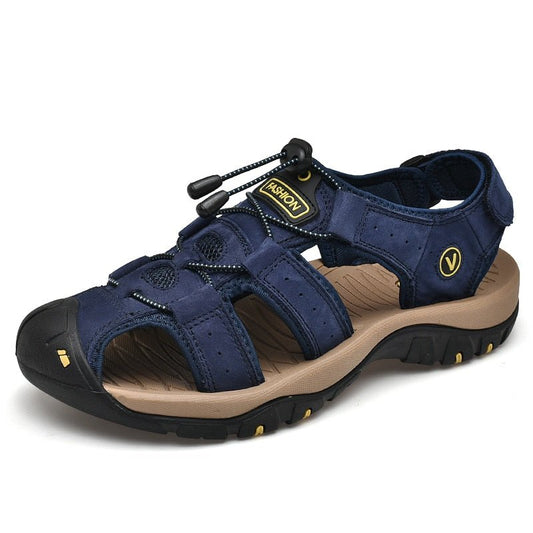 Orthopedic Sandals For Men, Men's High-Altitude Ortho Heel Strap Sandals Blue, Toe Covered Sandals For Mens