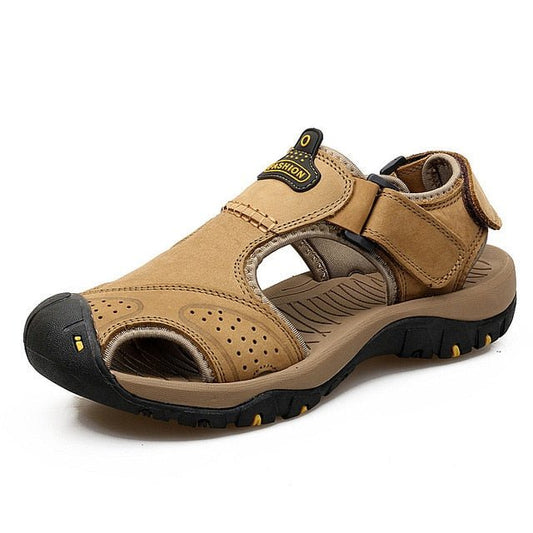 Orthopedic Sandals For Men, Men's High-Altitude Ortho Heel Strap Sandals Khaki, Toe Covered Sandals For Mens