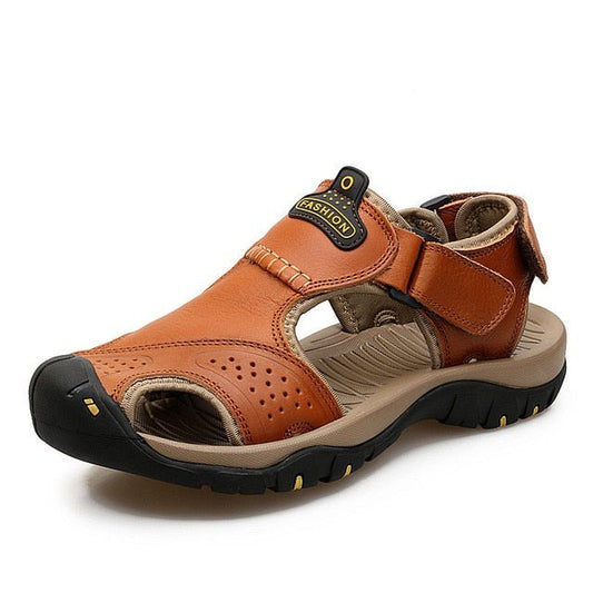 Orthopedic Sandals For Men, Men's High-Altitude Ortho Heel Strap Sandals Orange, Toe Covered Sandals For Mens