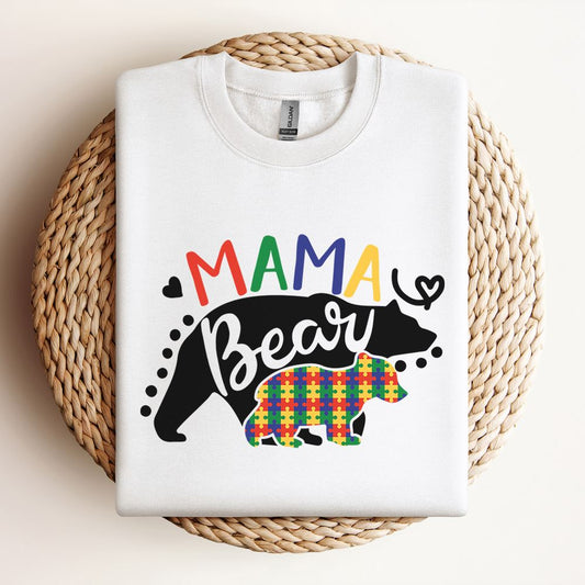 Mama Bear Autism Sweatshirt, Mother's Day Sweatshirt, Mama Sweatshirt, Mother Gift