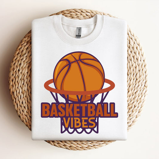 Basketball Vibes Sweatshirt, Mother's Day Sweatshirt, Mama Sweatshirt, Mother Gift