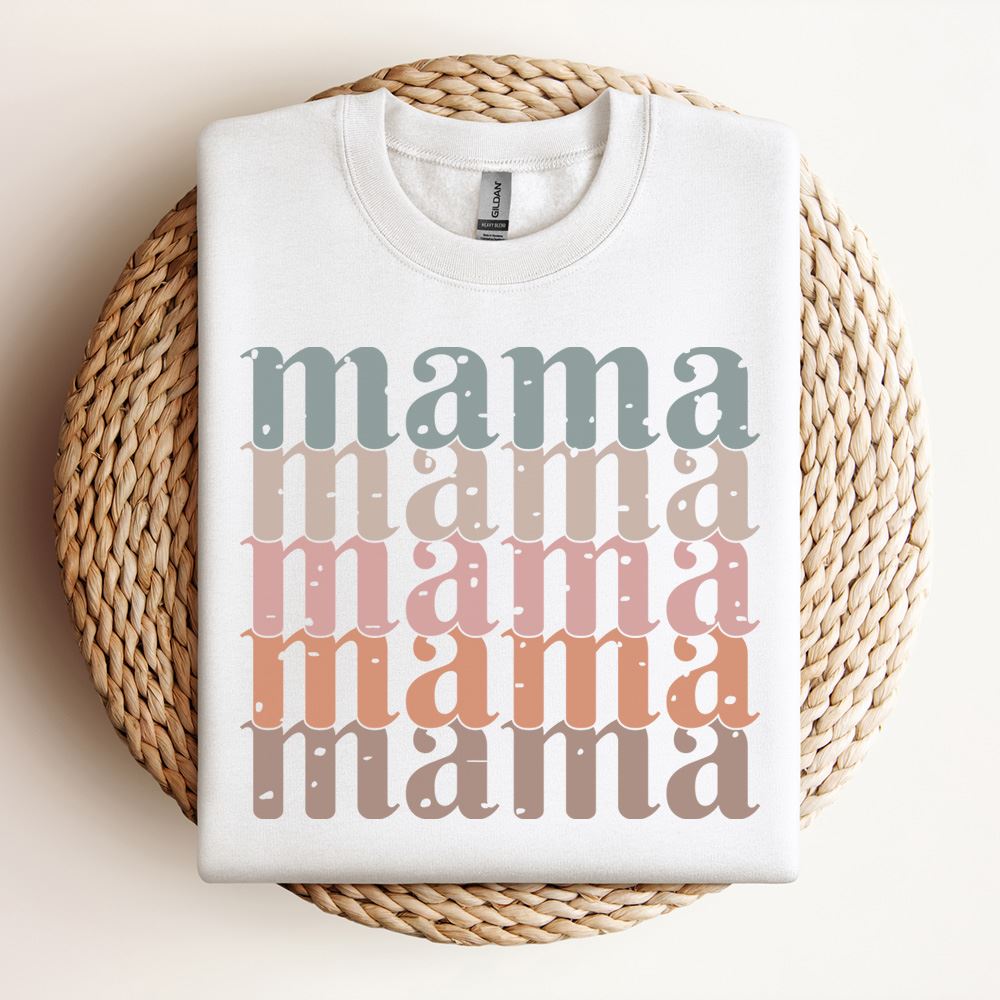 Mama Boho Distressed Stacked Sweatshirt, Mother's Day Sweatshirt, Mama Sweatshirt, Mother Gift