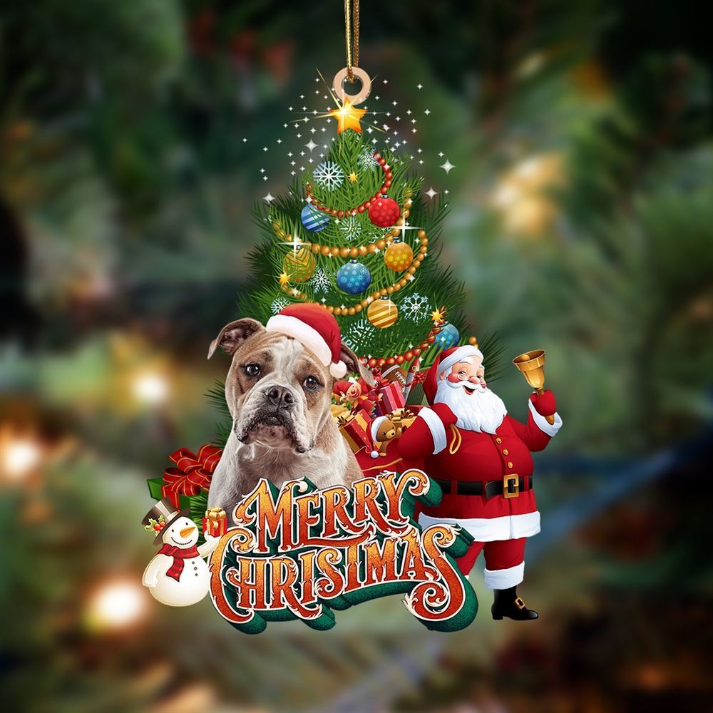 American Bulldog Christmas Tree&Dog Hanging Ornament, Christmas Tree Decoration, Car Ornament Accessories, Christmas Ornaments 2023