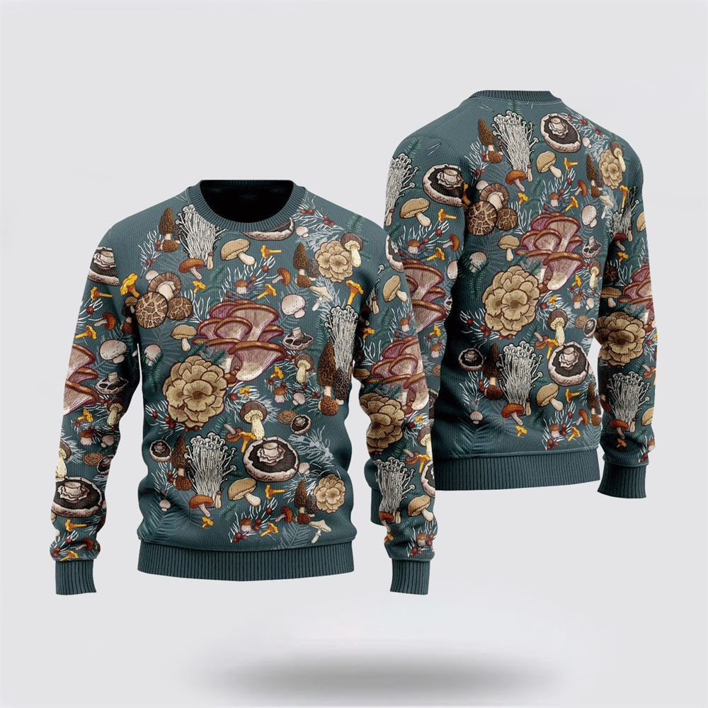 Awesome Mushrooms Ugly Christmas Sweater For Men And Women, Farm Ugly Sweater, Christmas Fashion Winter