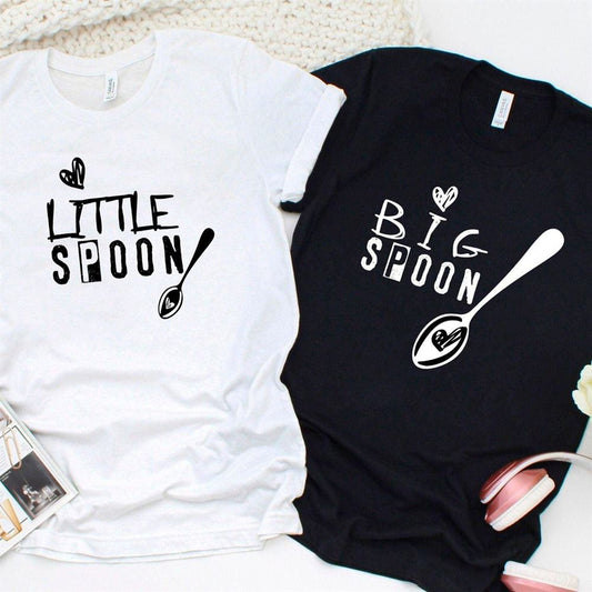 Big Spoon Little Spoon Matching Set For Couples, Couple T Shirts, Valentine T-Shirt, Valentine Day Gift