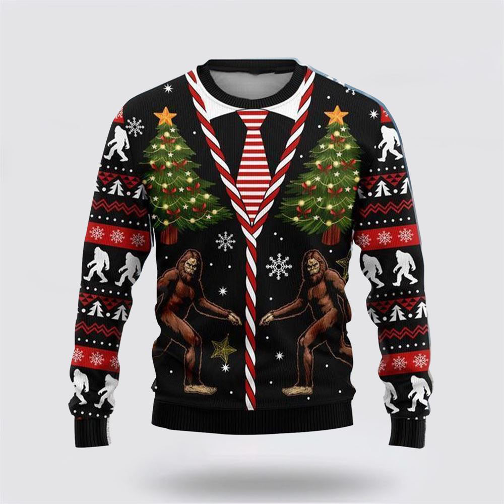 Bigfoot Christmas Tree Ugly Christmas Sweater, Ugly Sweater For Men And Women, Christmas Gift, Christmas Fashion