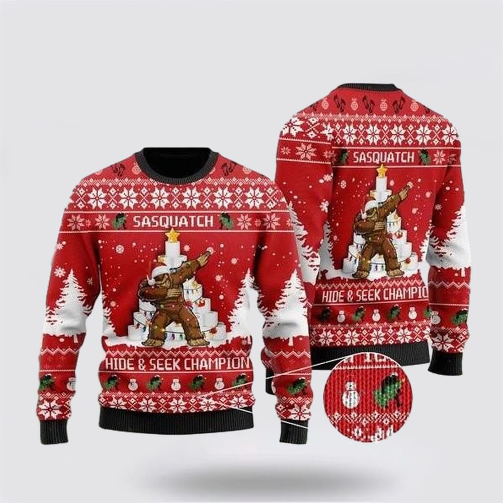 Bigfoot Snowman Ugly Christmas Sweater, Ugly Sweater For Men And Women, Christmas Gift, Christmas Fashion