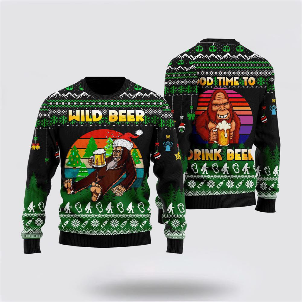 Bigfoot Sweater, Wild Beer Ugly Christmas Sweater, Ugly Sweater For Men And Women, Christmas Gift, Christmas Fashion