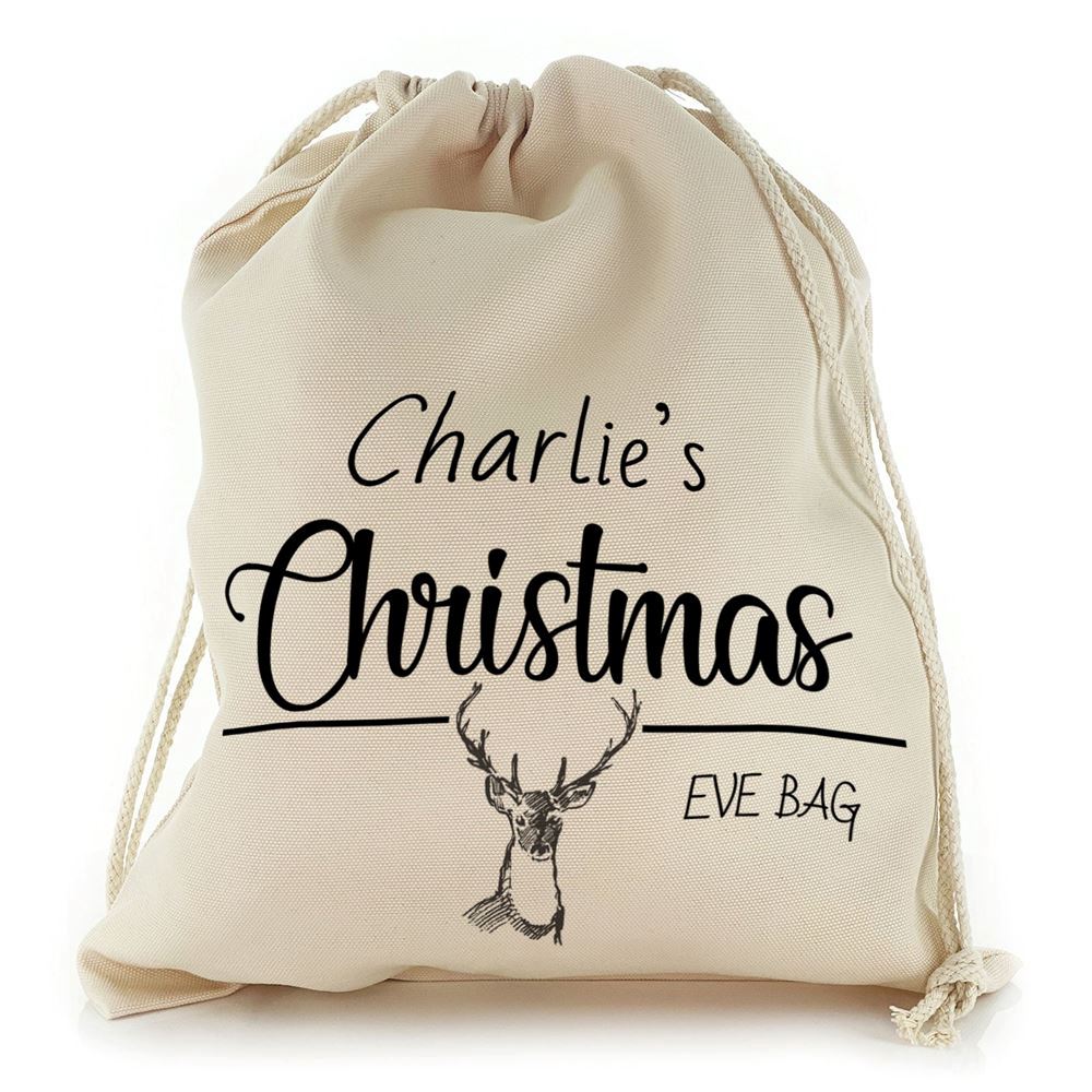 Black Reindeer Christmas Eve Christmas Sack, Christmas Bag Gift, Christmas Tree Decoration Ideas, Christmas Gift 2023