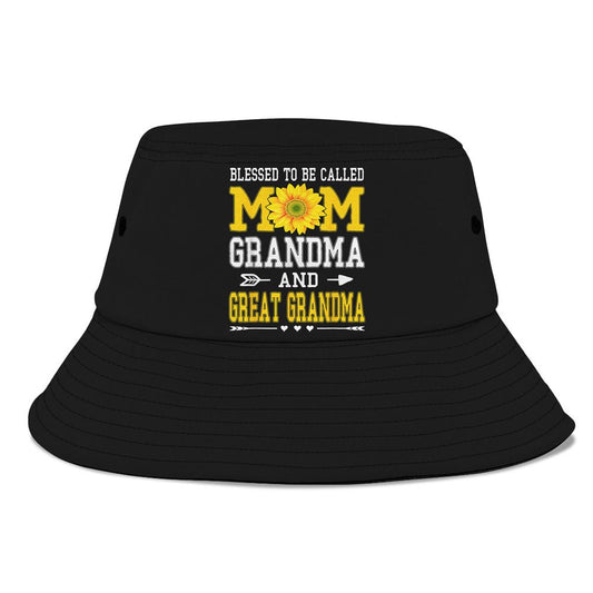 Blessed To Be Called Mom Grandma Great Grandma Mothers Day Bucket Hat, Mother's Day Bucket Hat, Sun Protection Hat For Women And Men
