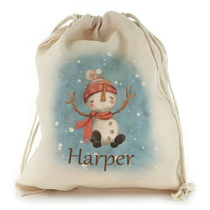 Blue and White Spots Snowman Christmas Sack, Christmas Bag Gift, Christmas Tree Decoration Ideas, Christmas Gift 2023