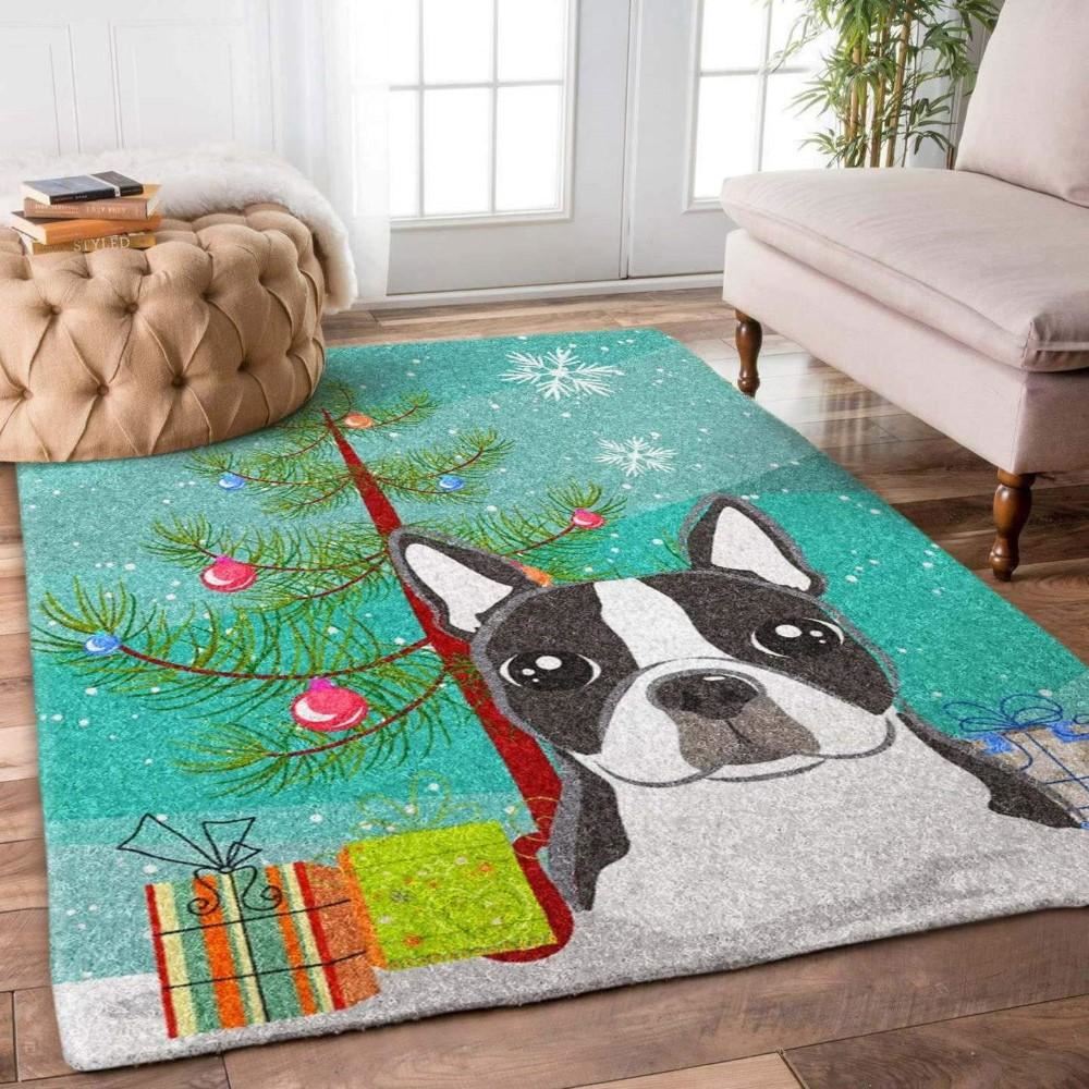Boston Terrier Christmas Limited Edition Rug, Christmas Rug, Christmas Living Room Decor Rug, Christmas Floot Mat