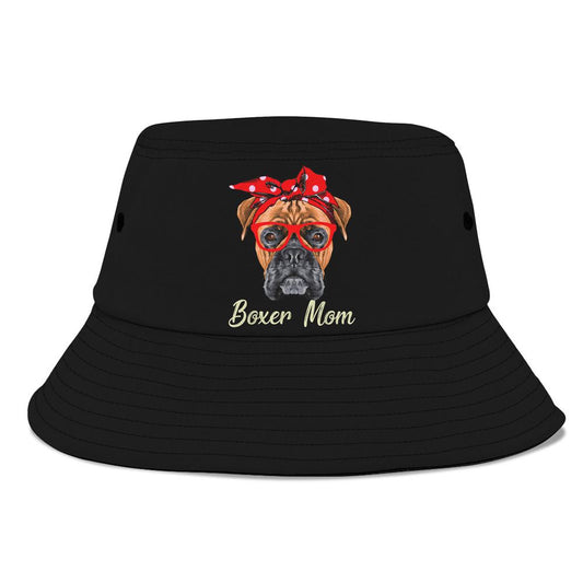 Boxer Mom Dogs Tee Mothers Day Dog Lovers Gifts For Women Bucket Hat, Mother's Day Bucket Hat, Sun Protection Hat For Women And Men