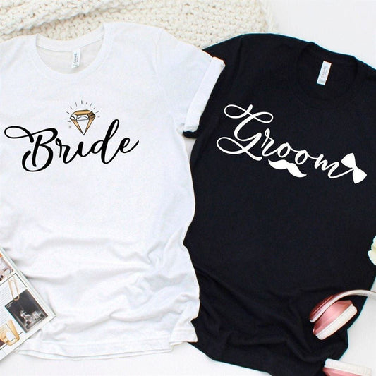 Bride And Groom Complementary Couple's Matching Outfit Set For Couples, Couple T Shirts, Valentine T-Shirt, Valentine Day Gift