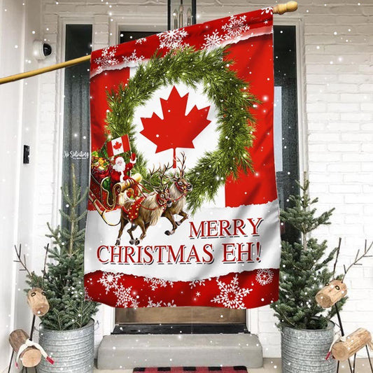 Canada Merry Christmas Eh Canadian Christmas Flag, Christmas Gift, Christmas Garden Flags, Christmas Outdoor Flag