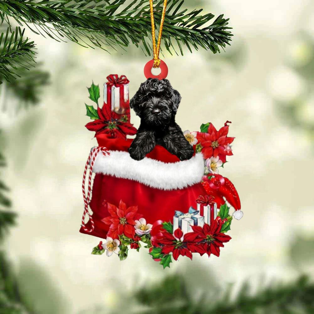 Cavapoo In Gift Bag Christmas Ornament, Christmas Tree Decoration, Car Ornament Accessories, Christmas Ornaments 2023