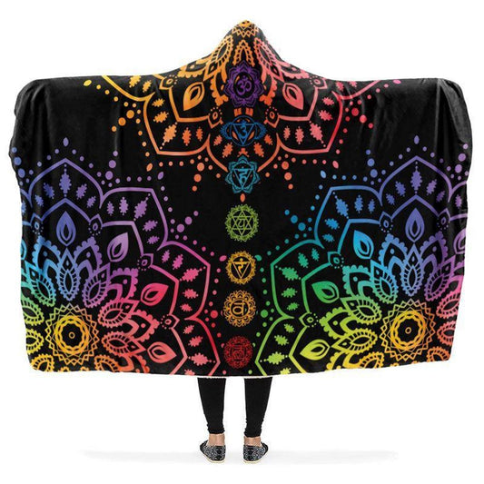 Chakra Love Hooded Blanket, Hippie Hooded Blanket, In Style Mandala, Hippie, Cozy Vibes, Mandala Gift