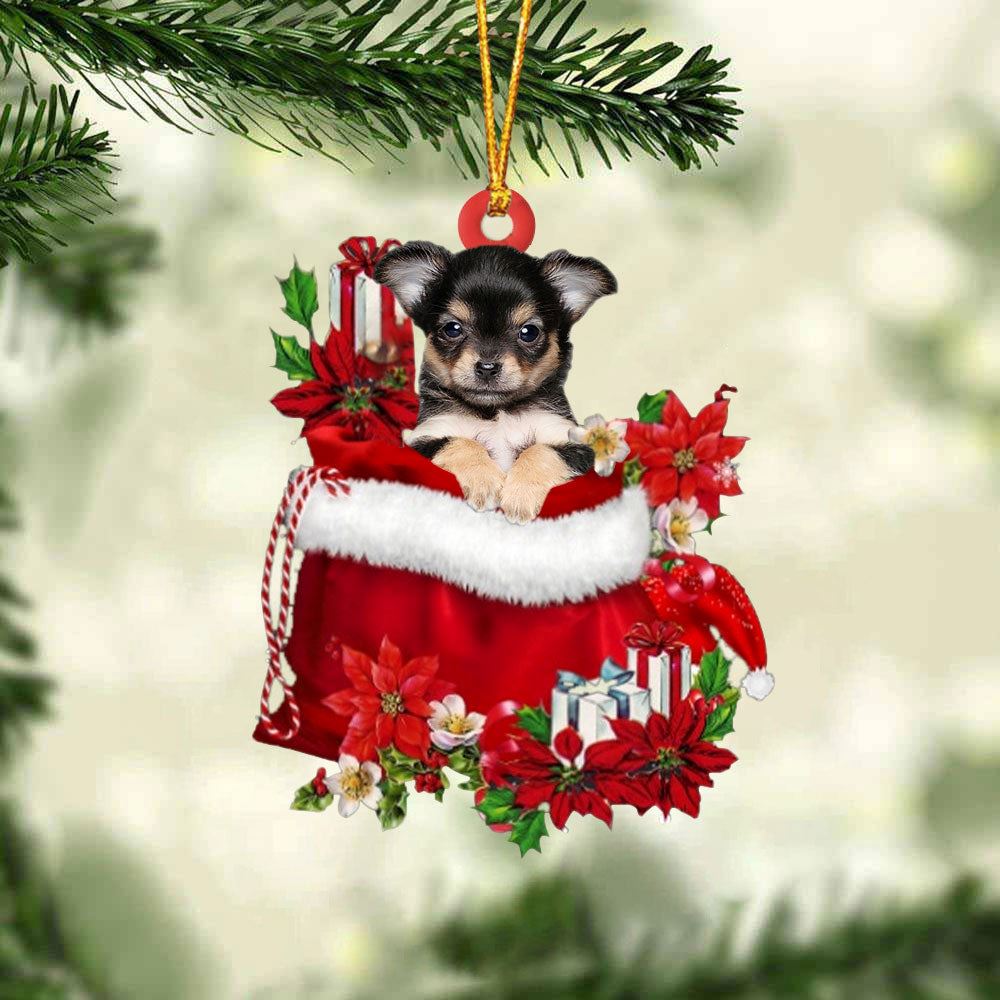 Chihuahua 3 Gift Bag Christmas Ornament, Christmas Tree Decoration, Car Ornament Accessories, Christmas Ornaments 2023