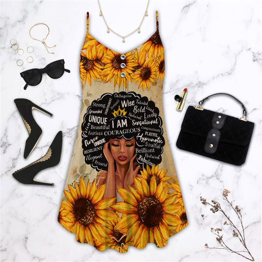 Christian Black Women Faith Spaghetti Strap Summer Dress For Women On Beach Vacation, Hippie Dress, Hippie Beach Outfit