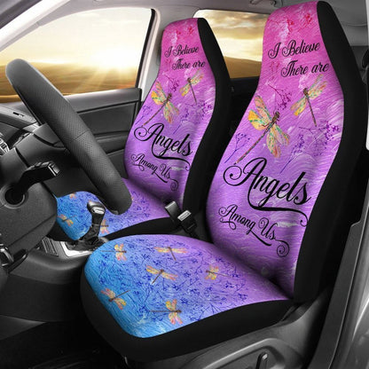 Christian Car Seat Cover, Beautiful Dragonfly Angel Among Us Car Seat Covers, Jesus Towel Car Seat Cover, Front Car Seat Cover