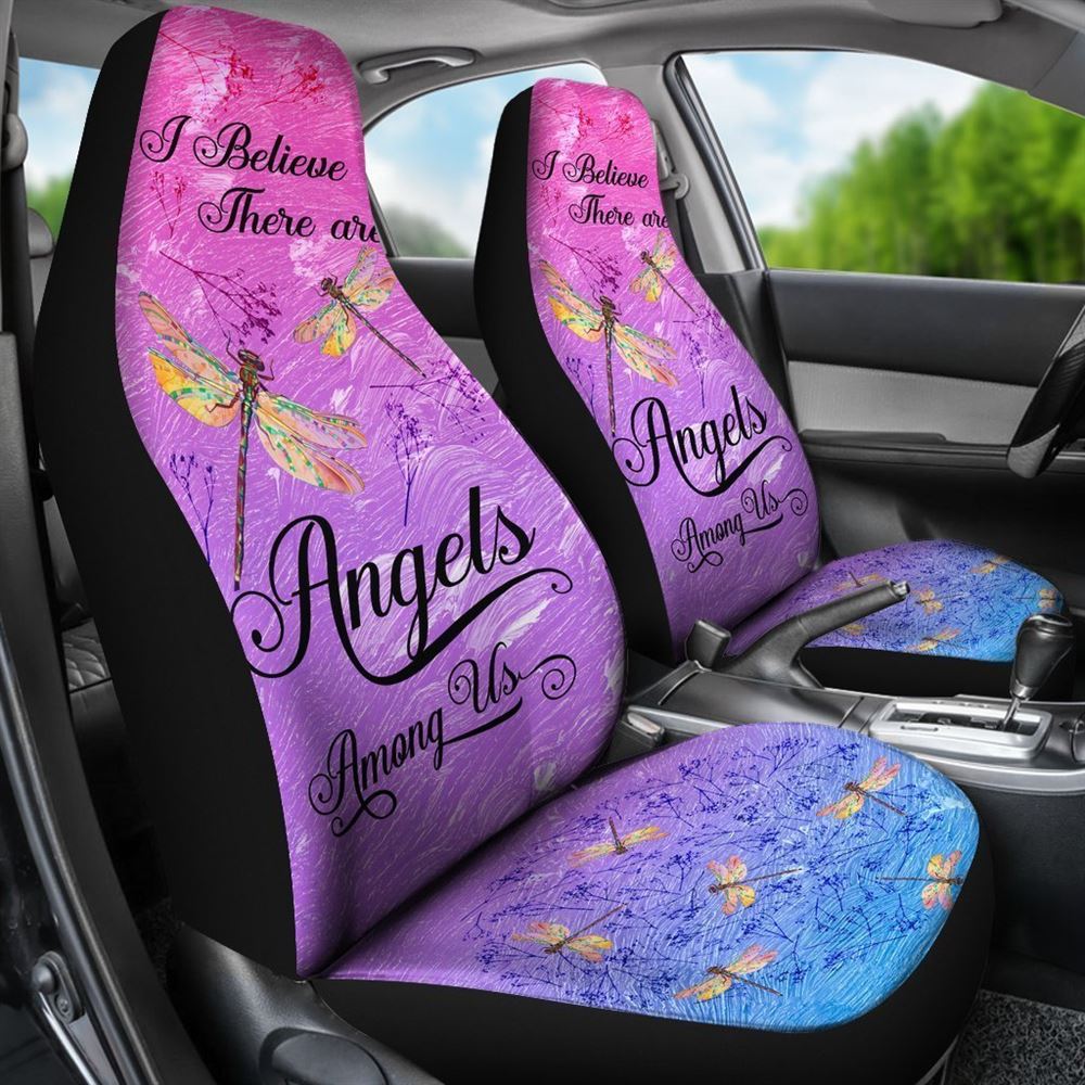 Christian Car Seat Cover, Beautiful Dragonfly Angel Among Us Car Seat Covers, Jesus Towel Car Seat Cover, Front Car Seat Cover