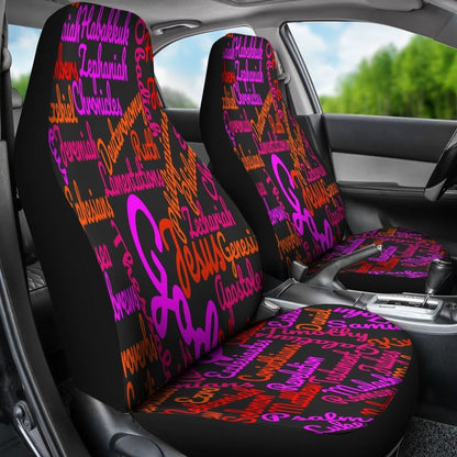 Christian Car Seat Cover, Jesus Holy Bible Books Black Mixed Colors Seat Cover Car, Jesus Towel Car Seat Cover, Front Car Seat Cover