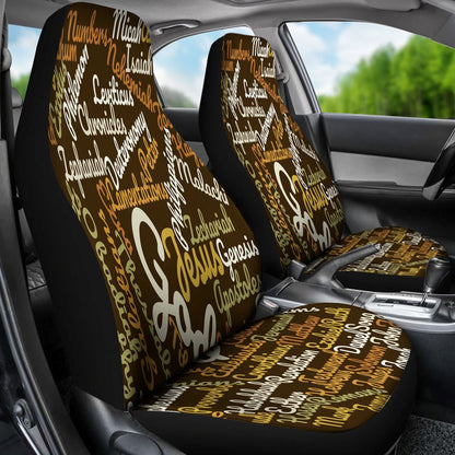 Christian Car Seat Cover, Made Holy Bible Books Brown Car Seat Cover, Jesus Towel Car Seat Cover, Front Car Seat Cover