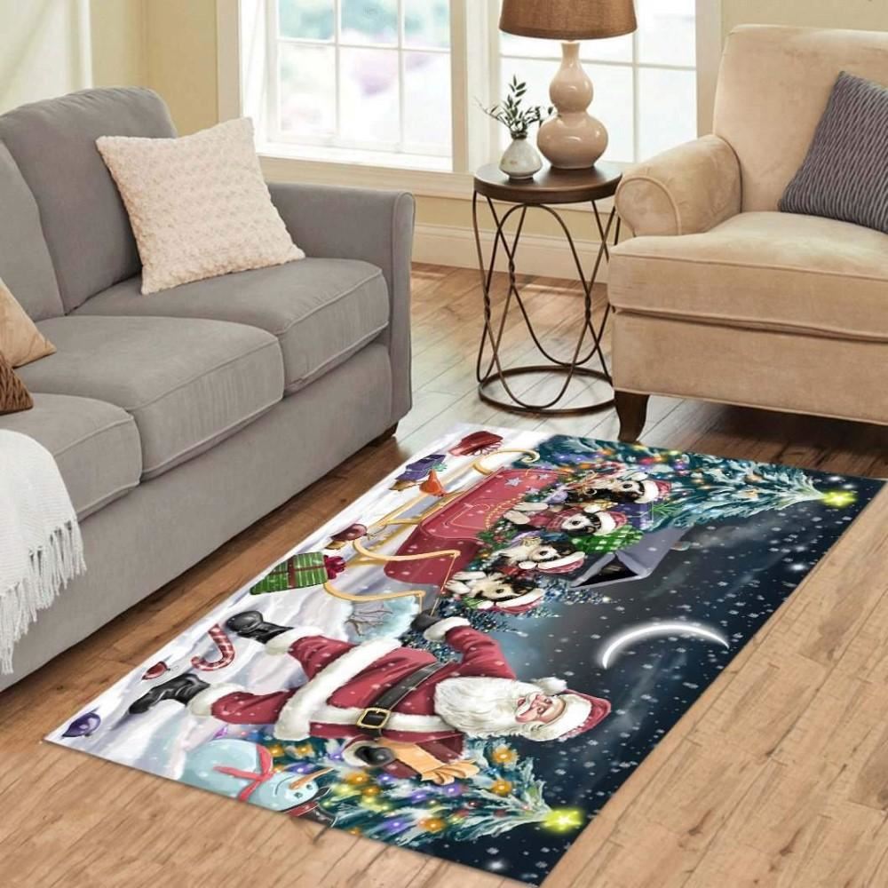 Christmas Bernedoodle Limited Edition Rug, Christmas Rug, Christmas Living Room Decor Rug, Christmas Floot Mat